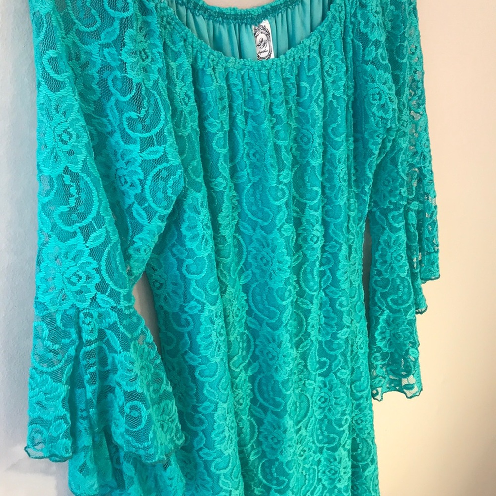 Turquoise mini dress
